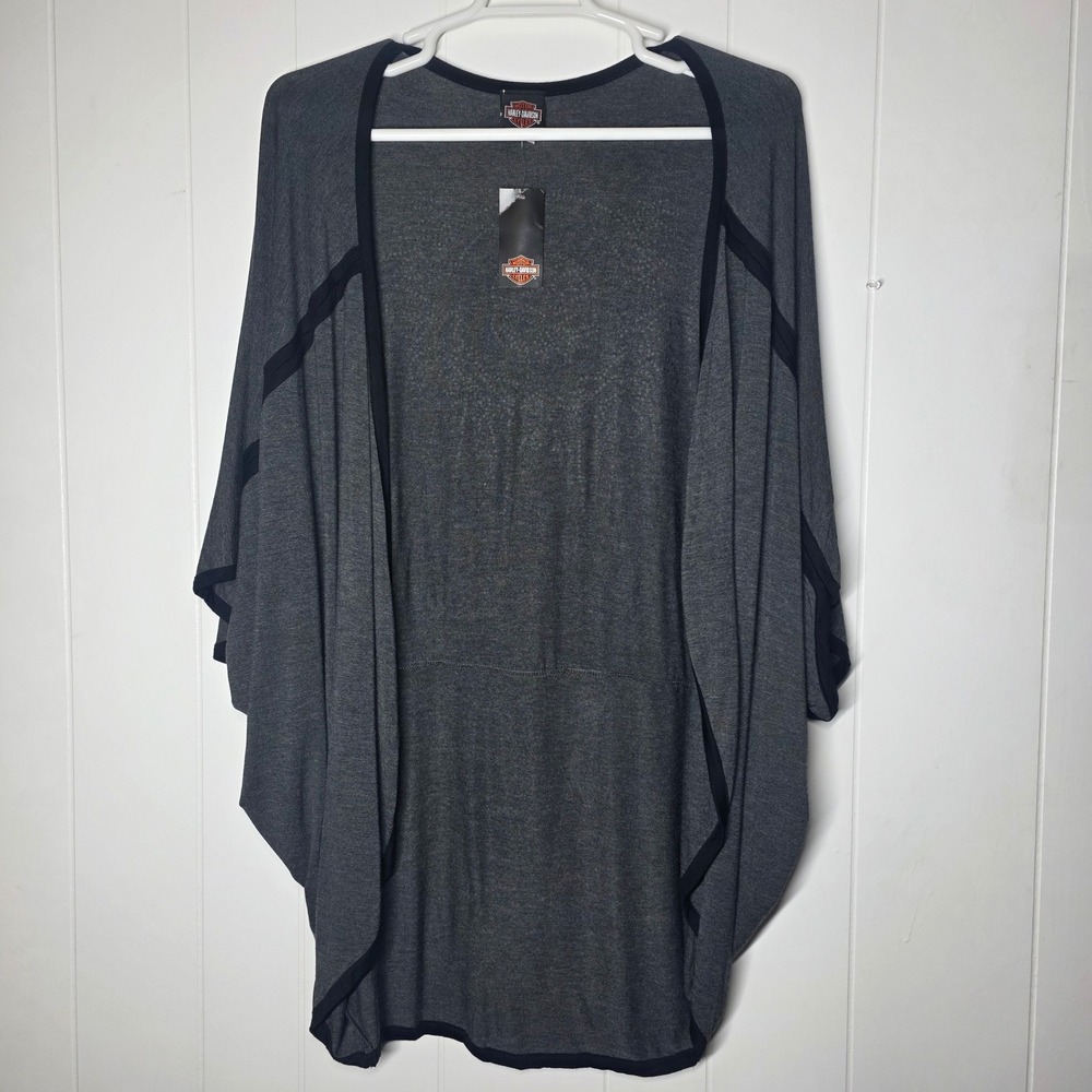Harley Davidson Free To Fly Kimono Cardigan Gray Skull L/XL HDWF15-C02CGY - Picture 2 of 10